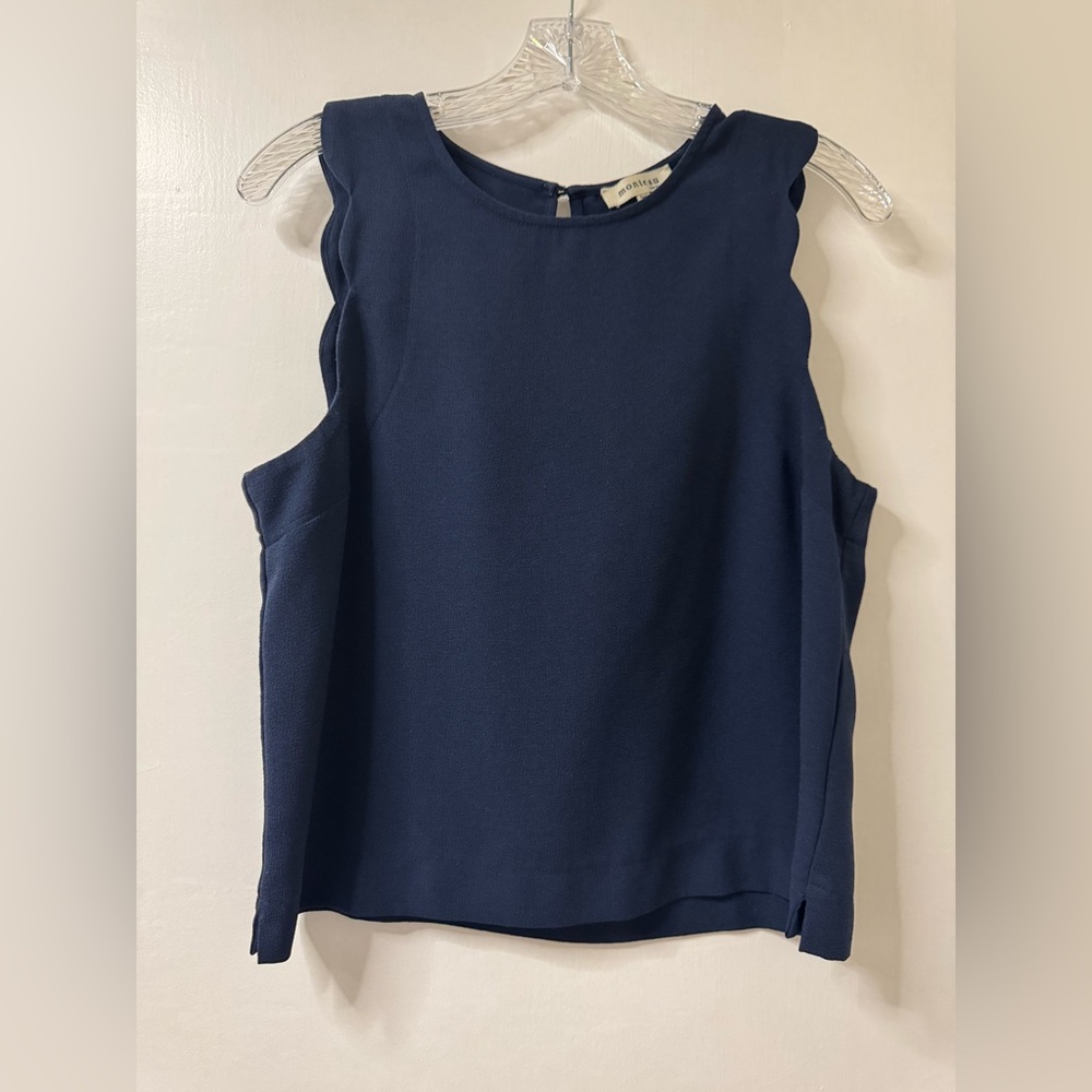 Monteau Scalloped trim tank top